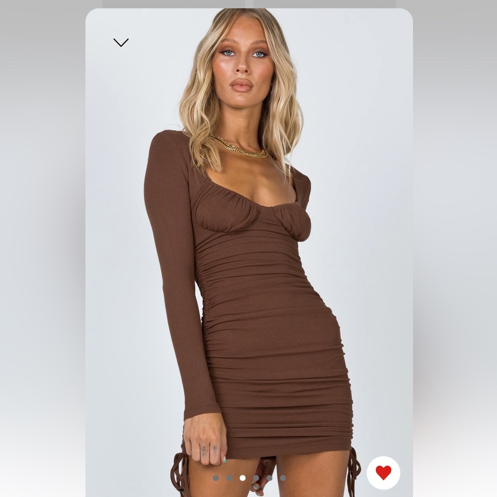 Brown Princess Polly Tie Dress